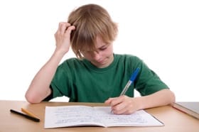 kid having problem with his homework