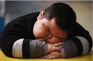 overweight child sleeping